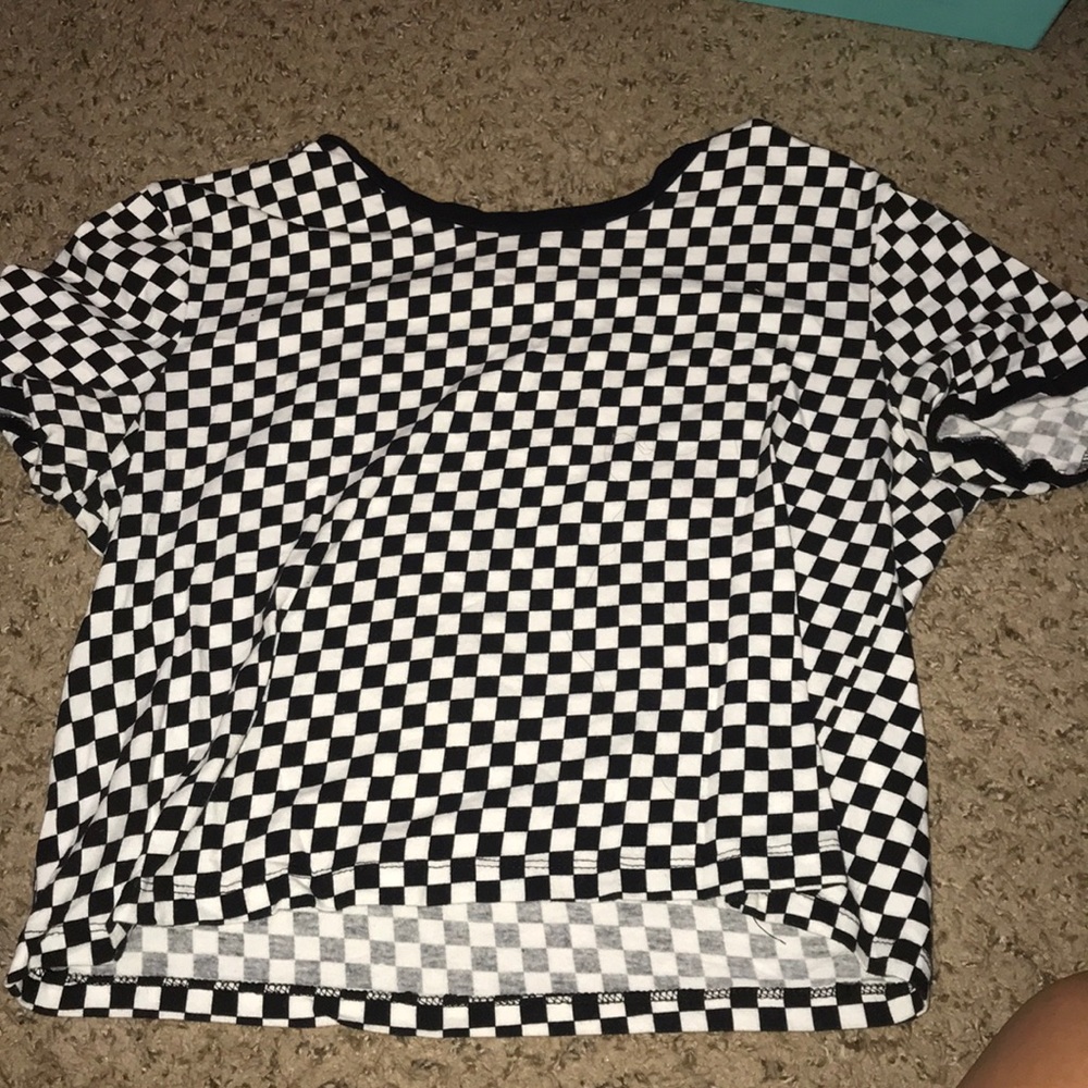checkered crop top